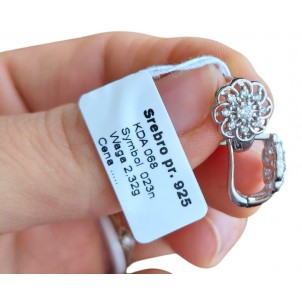 SREBRNE KOLCZYKI DAMSKIE KWIATKI ANGIELSKIE SREBRO AG 925