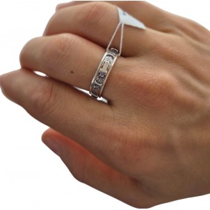 Srebrny różaniec na palec srebrna oksydowana obrączka obrotowa rozmiary 5,5 mm 13-25 925