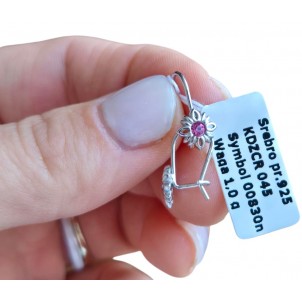 SREBRNE KOLCZYKI DLA DZIEWCZYNKI WISZĄCE KWIATKI KWIATUSZKI 925