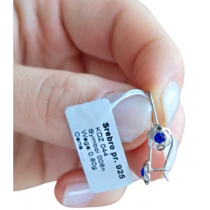 SREBRNE RODOWANE KOLCZYKI DZIECIĘCE WISZĄCE KWIATKI KWIATUSZKI 925