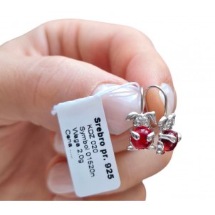 SREBRNE KOLCZYKI DLA DZIEWCZYNKI WISZĄCE KRÓLICZKI