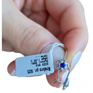 SREBRNE RODOWANE KOLCZYKI DLA DZIEWCZYNKI WISZĄCE KWIATKI KWIATUSZKI 925