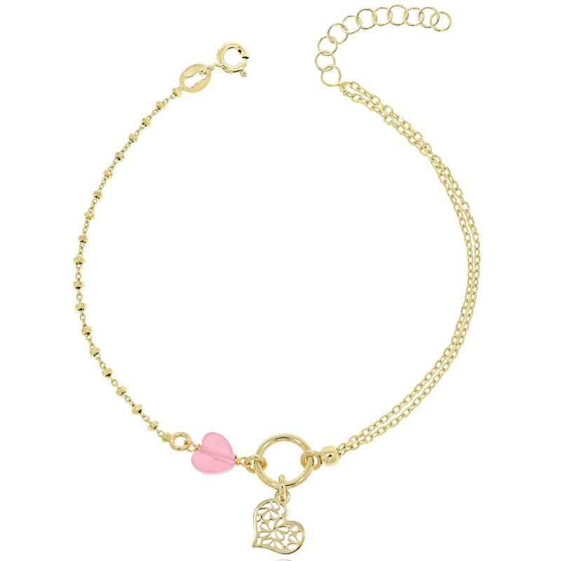 Srebrna bransoletka damska celebrytka 925 – serduszko 21 cm