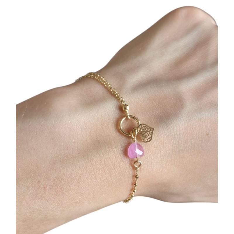 Srebrna bransoletka damska celebrytka 925 – serduszko 21 cm