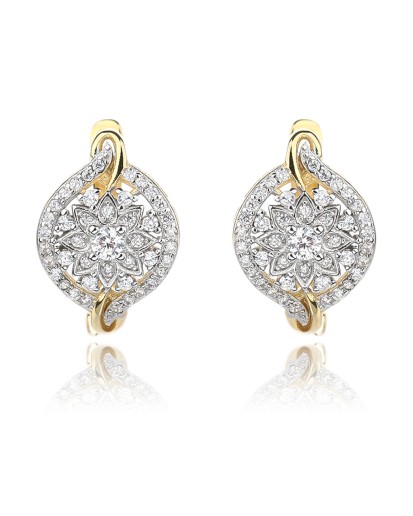 ZŁOTE DAMSKIE KOLCZYKI ANGIELSKIE CYRKONIA SREBRO 925