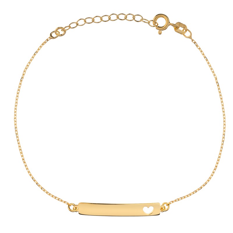 Bransoletka srebrna pozłacana 925 ankier – blaszka do graweru 19 cm