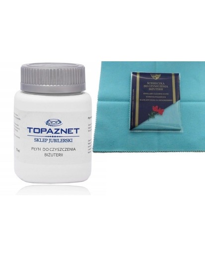 Płyn do czyszczenia biżuterii srebrnej i złotej + duża ściereczka