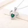 SREBRNA ZAWIESZKA DLA KOBIETY Z ZIELONĄ CYRKONIĄ SERCE SERDUSZKO SREBRO 925