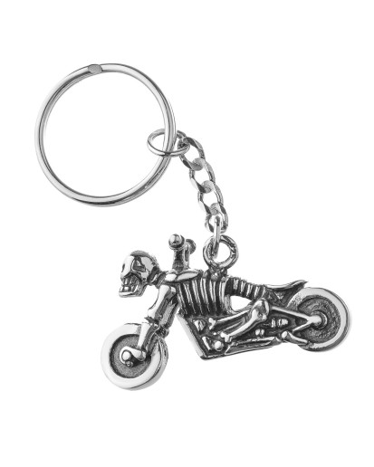 Srebrny oksydowany brelok do kluczy  MOTOR  SREBRO 925