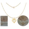 KOMPLET ŁAŃCUSZEK + ZAWIESZKA SREBRNY POZŁACANY 24K SERCE WISIOREK SREBRNA LOVE 925