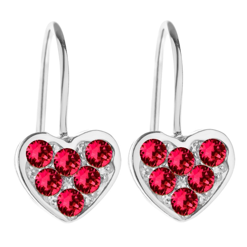 SREBRNE KOLCZYKI DZIECIĘCE WISZĄCE SERCE SERDUSZKA 925