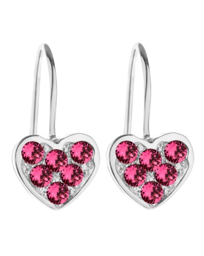 SREBRNE KOLCZYKI DZIECIĘCE WISZĄCE SERCE SERDUSZKA 925