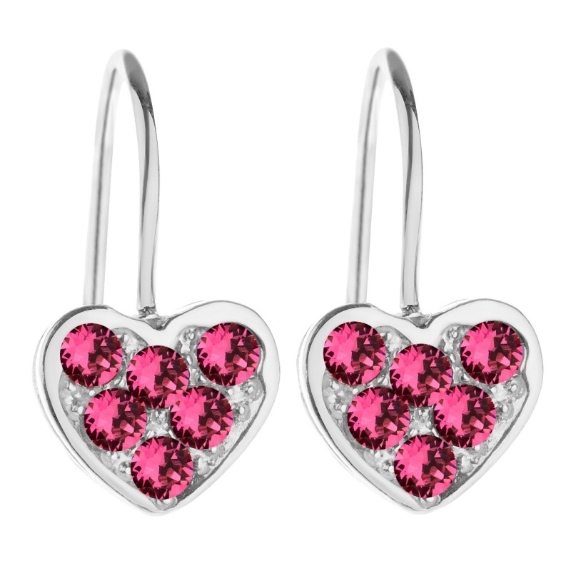 SREBRNE KOLCZYKI DZIECIĘCE WISZĄCE SERCE SERDUSZKA 925