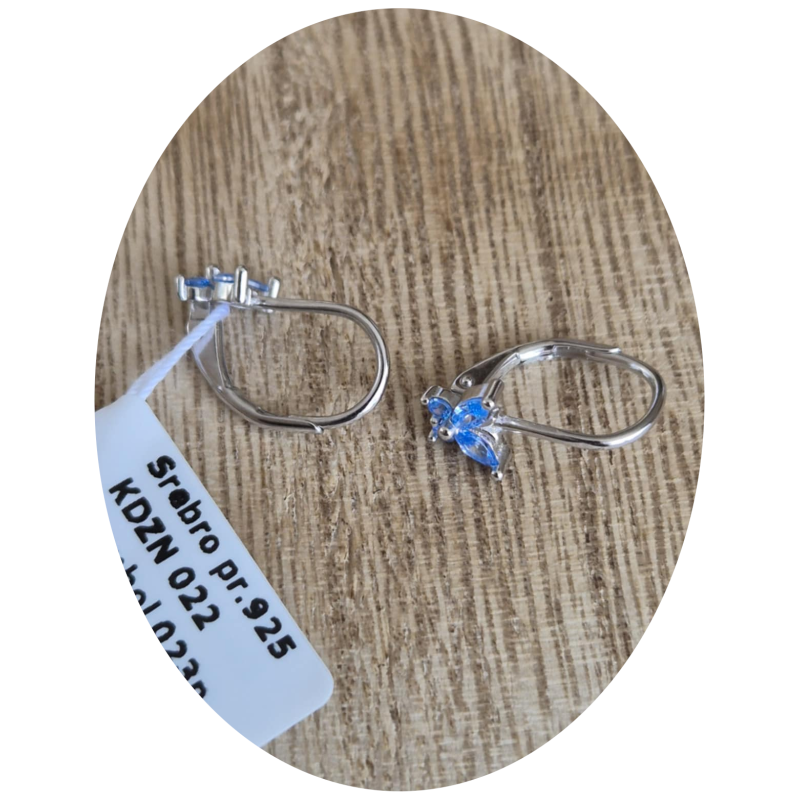 KOLCZYKI DLA DZIEWCZYNKI WISZĄCE MOTYLE MOTYLKI SREBRO 925