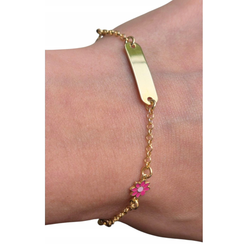 SREBRNA BRANSOLETKA DZIECIĘCA KWIATEK KWIATUSZEK GRAWER SREBRO