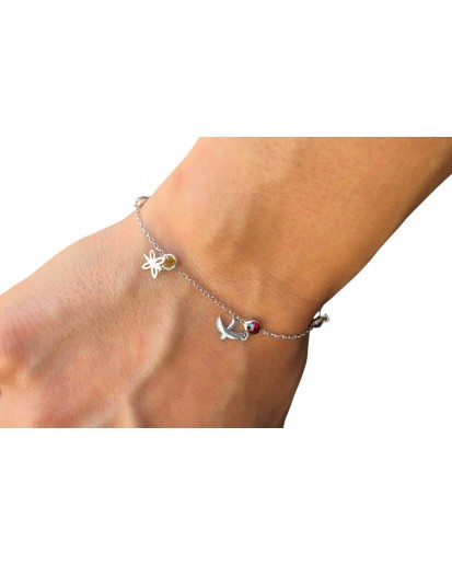 SREBRNA BRANSOLETKA DAMSKA PTASZKI REGULACJA SREBRO 925