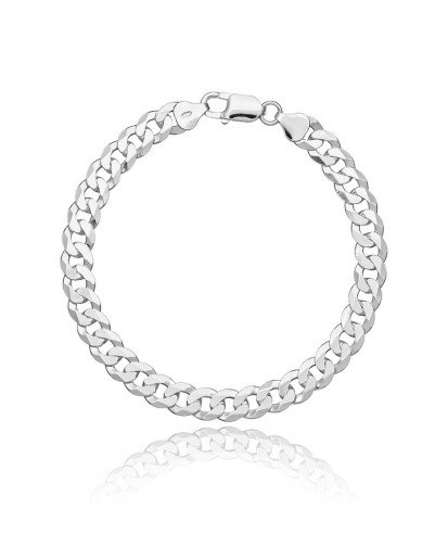 Srebrna męska  bransoletka na rękę pancerka 7,65MM srebro 925