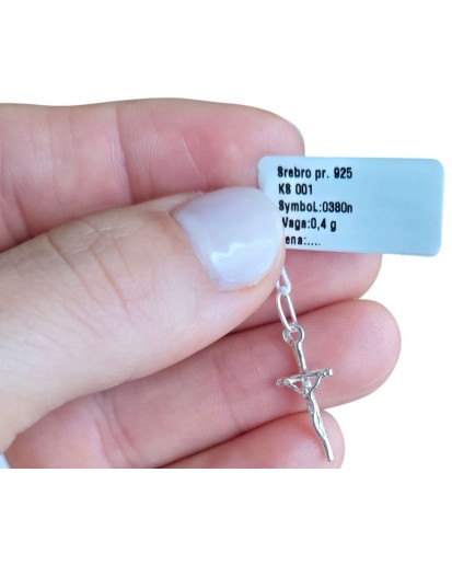 SREBRNY KRZYŻYK MĘSKI Z PANEM JEZUSEM 0,4 G SREBRO 925