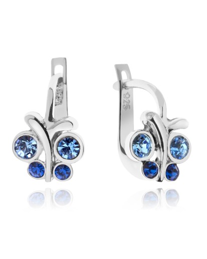 SREBRNE KOLCZYKI DLA DZIEWCZYNKI MOTYLKI ANGIELSKIE 925