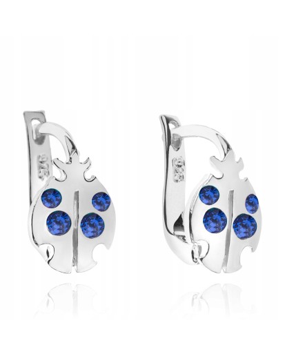 SREBRNE KOLCZYKI DLA DZIEWCZYNKI BIEDRONKI ANGIELSKIE 925