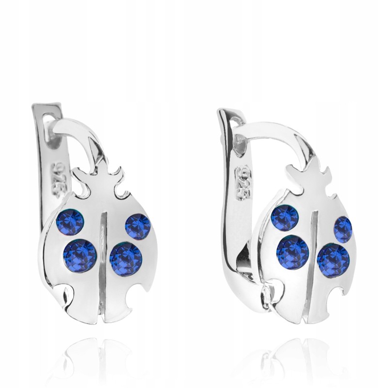 SREBRNE KOLCZYKI DLA DZIEWCZYNKI BIEDRONKI ANGIELSKIE 925