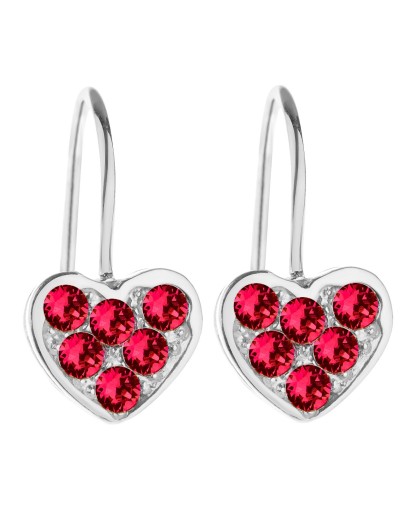 SREBRNE KOLCZYKI DZIECIĘCE WISZĄCE SERCE SERDUSZKA 925