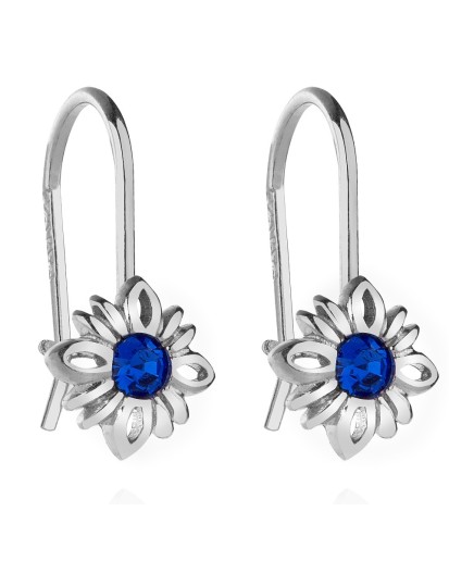 SREBRNE KOLCZYKI DLA DZIEWCZYNKI WISZĄCE KWIATKI KWIATUSZKI 925