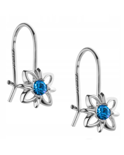 Srebrne kolczyki dla dziewczynki wiszące z cyrkonią 925