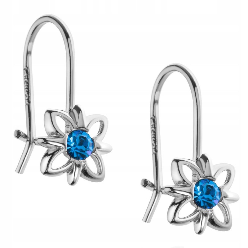 Srebrne kolczyki dla dziewczynki wiszące z cyrkonią 925