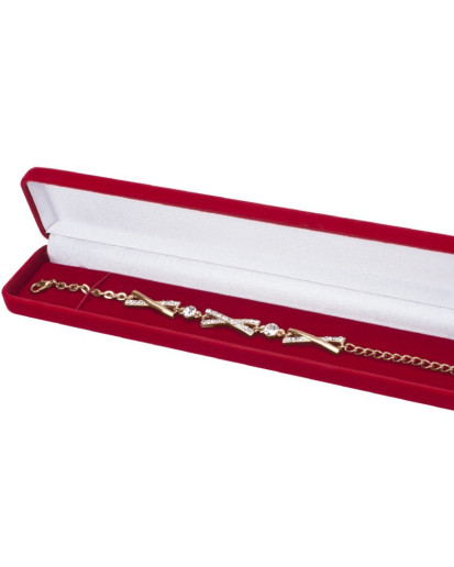 Pudełko welurowe opakowanie na bransoletkę czerwone