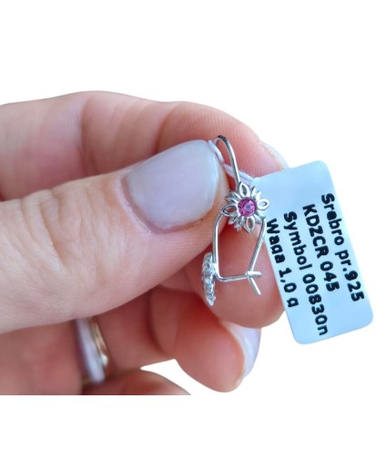 SREBRNE KOLCZYKI DLA DZIEWCZYNKI WISZĄCE KWIATKI KWIATUSZKI 925