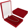 Pudełko welurowe prostokątne bordowe na biżuterię prezentowe