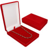 Pudełko welurowe prostokątne czerwone na biżuterię prezentowe