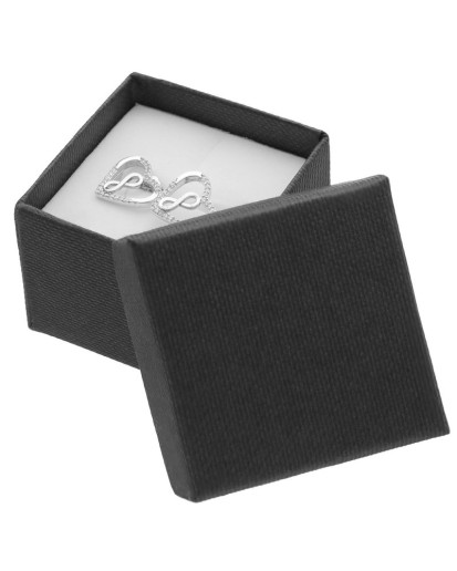 Pudełko kartonowe klasyczne czarne na kolczyki pierścionek