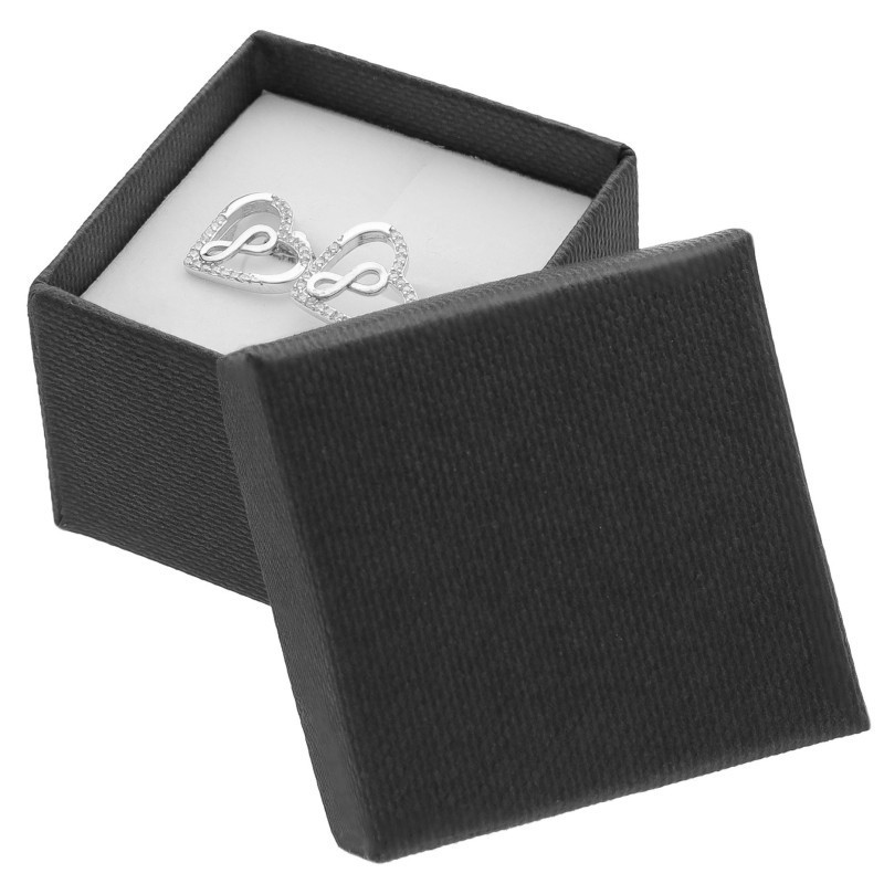 Pudełko kartonowe klasyczne czarne na kolczyki pierścionek