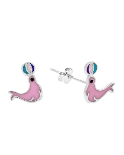 SREBRNE KOLCZYKI DZIECIĘCE FOCZKI SZTYFT 925