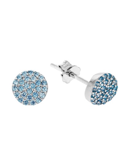 KOLCZYKI DZIECI BŁĘKITNE GUZICZKI DLA DZIECI CYRKONIA SREBRO 925