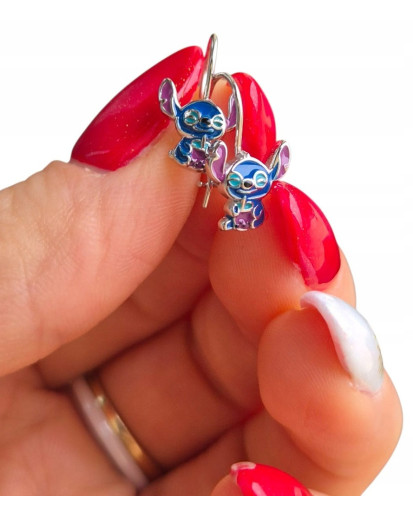 Kolczyki dla dzieci misie srebro próby 925 wiszące.