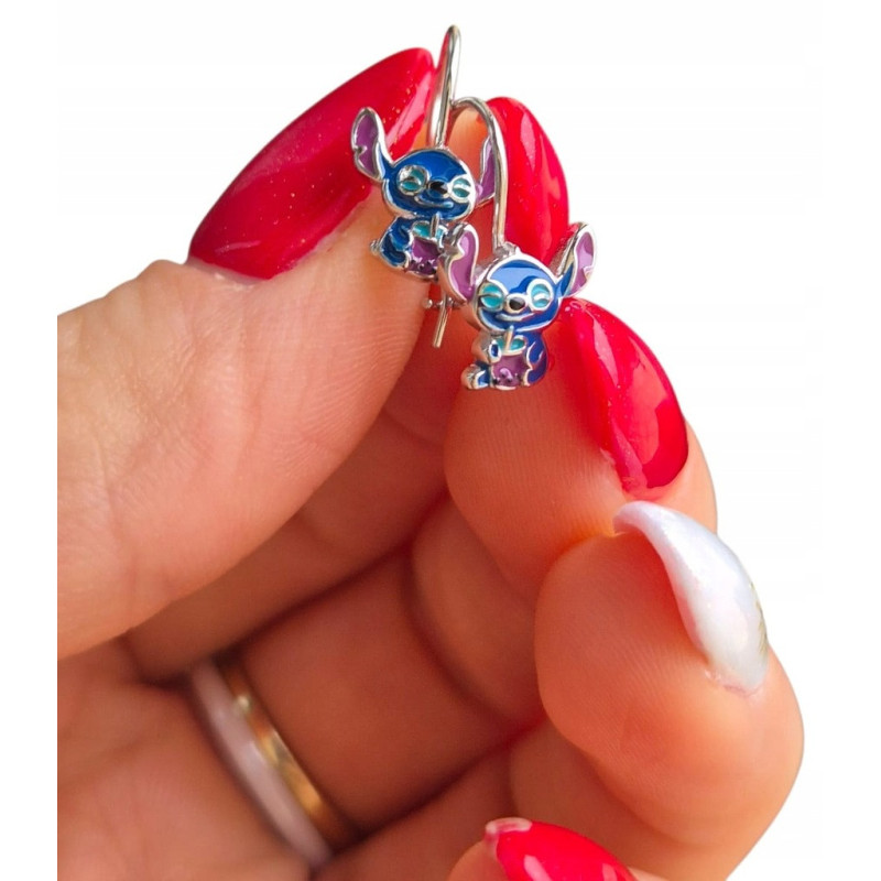 Kolczyki dla dzieci misie srebro próby 925 wiszące.