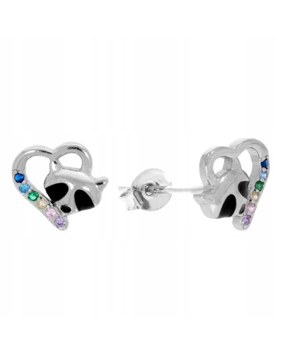 SREBRNE KOLCZYKI DLA DZIEWCZYNKI SERCE SZTYFT 925