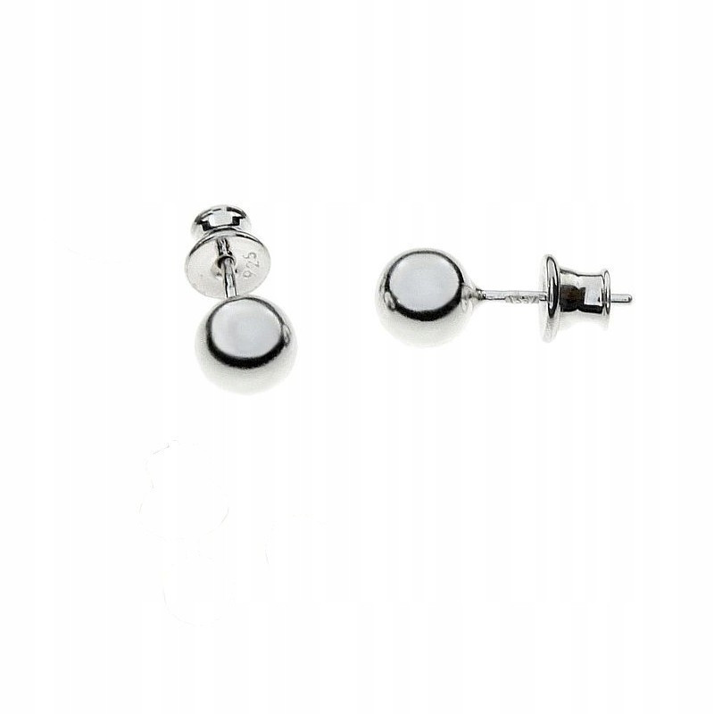 Srebrne kolczyki damskie kulki sztyfty 6 mm – Srebro 925