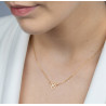 Naszyjnik celebrytka – Aniołek z cyrkonią | srebro 925 pozłacane 45 cm