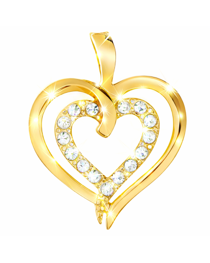 Pozłacany Wisiorek Serce z Cyrkoniami AAA – Srebro 925 Bez Niklu