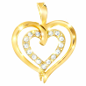 Pozłacany Wisiorek Serce z Cyrkoniami AAA – Srebro 925 Bez Niklu