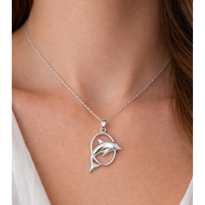 Srebrna zawieszka Delfin | Srebro 925 | Wisiorek | Bez niklu