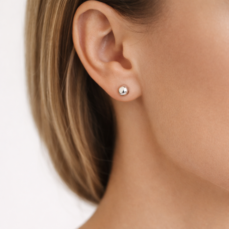 Srebrne kolczyki damskie kulki sztyfty 4 mm – Srebro 925