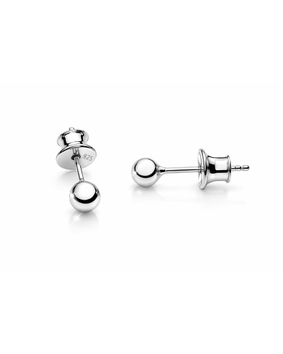 Srebrne kolczyki damskie kulki sztyfty 4 mm – Srebro 925