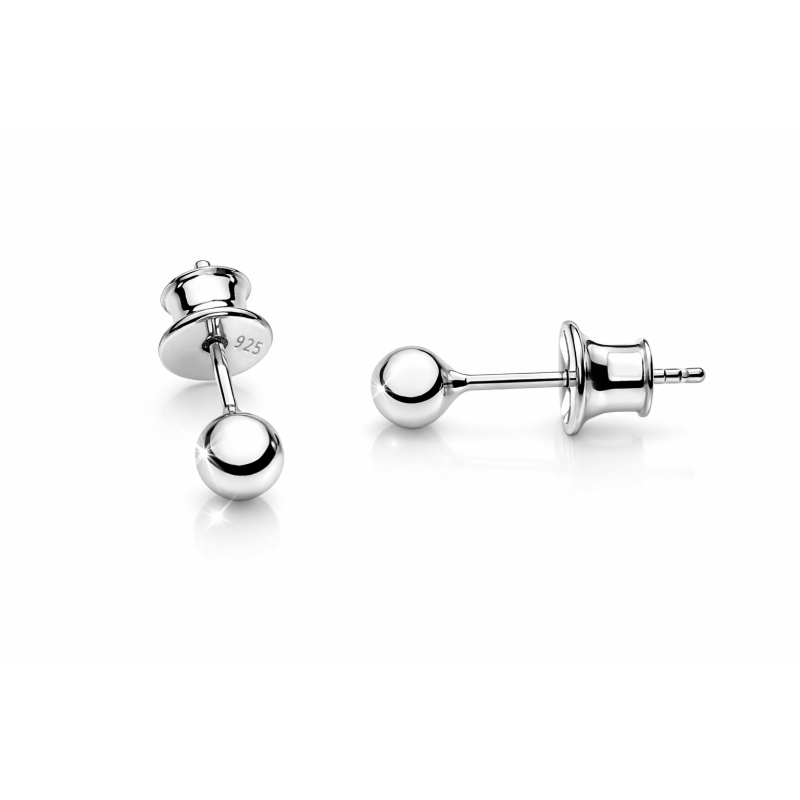 Srebrne kolczyki damskie kulki sztyfty 4 mm – Srebro 925