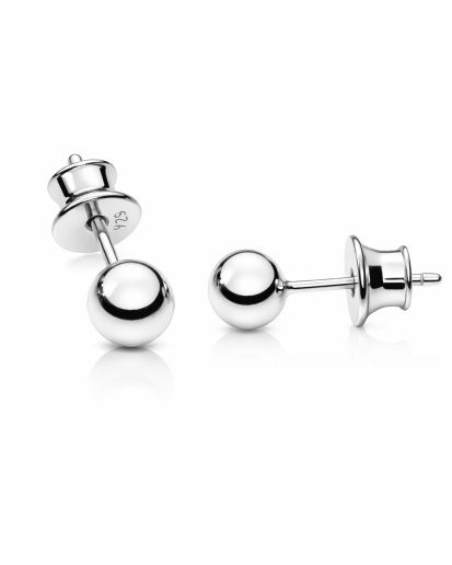 Srebrne kolczyki damskie kulki sztyfty 5 mm – Srebro 925
