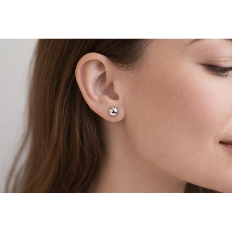 Srebrne kolczyki damskie kulki sztyfty 6 mm – Srebro 925